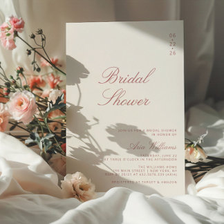 Dusty Roos Elegant Calligrafie Vrijgezellenfeest Kaart