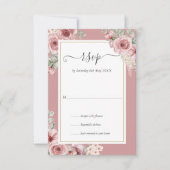 Dusty Roos Elegant Floral Script RSVP Kaartje (Voorkant)