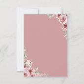 Dusty Roos Elegant Floral Script RSVP Kaartje (Achterkant)