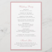 Dusty Roos Elegant Formal Budget Wedding Programme Flyer (Achterkant)