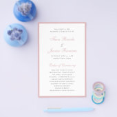 Dusty Roos Elegant Formal Budget Wedding Programme Flyer (Enkel)