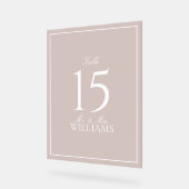 Dusty Roos Elegant Script Trouwtafel Nummer Acryl Bord (Hoek)