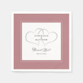 Dusty Roos Elegant Wedding Hearts for ever Love Servet (Voorkant)