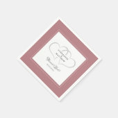 Dusty Roos Elegant Wedding Hearts for ever Love Servet (Hoek)