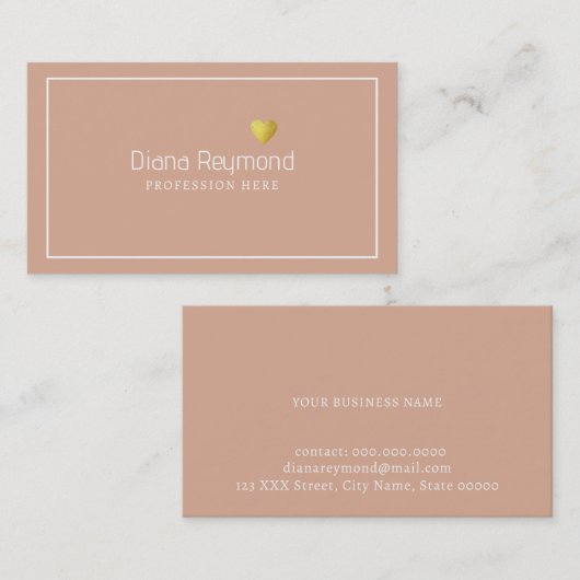 Dusty Roos Elegant Woman Professional Visitekaartje (Voorkant / Achterkant)