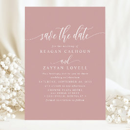 Dusty Roos Elegante kalligrafie Bewaar de datum Save The Date