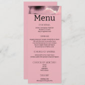 Dusty Roos en Black Modern Wedding Menu (Voorkant / Achterkant)