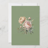 Dusty Roos en Blush Pink Peony bruiloft uitnodigin Kaart (Achterkant)