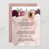 Dusty Roos en Bourgondische bruiloft informatie Informatiekaartje (Voorkant / Achterkant)