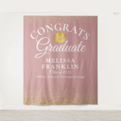 Dusty Roos en Gold Afstuderen foto-achtergrond Wandkleed (Voorkant)