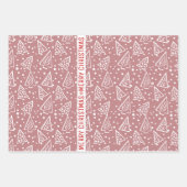 Dusty roos en white Merry kerstbomen Inpakpapier Vel (Voorkant 3)