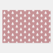 Dusty roos en witte bomen inpakpapier vel (Voorkant 2)