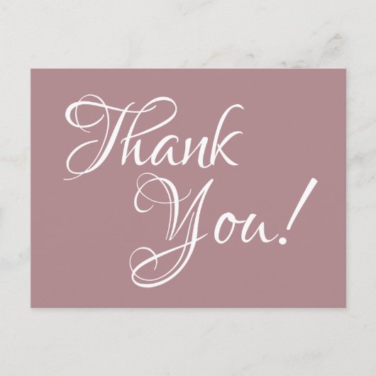 Dusty Roos en witte kalligrafie Hartelijk dank Briefkaart (Voorkant)