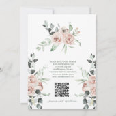 Dusty Roos Eucalyptus Floral QR Code Huwelijk Kaart (Achterkant)