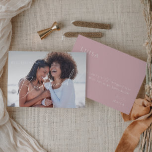 Dusty Roos   Faded foto Bridesmaid-voorstel Kaart