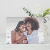 Dusty Roos Faded Foto Matron of Honor Kaart (Staand voorkant)