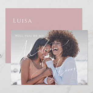 Dusty Roos Faded Foto Matron of Honor Kaart