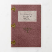 Dusty Roos FairyTale Wedding Foto Drieluik Uitnodiging (Cover)