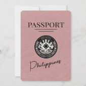 Dusty Roos Filipijnen Paspoort Huwelijksuitnodigin Kaart (Achterkant)