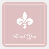Dusty Roos Fleur de Lis Dank u wel Vierkante Sticker (Voorkant)
