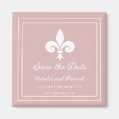 Dusty Roos Fleur de Lis Save the Date Magnet (Voorkant)
