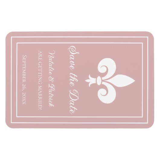 Dusty Roos Fleur de Lis Save the Date Magnet Magneet (Horizontaal)