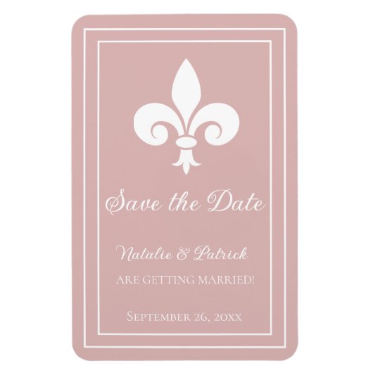 Dusty Roos Fleur de Lis Save the Date Magnet Magneet (Verticaal)