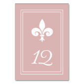 Dusty Roos Fleur de Lis Table Number Card Kaart (Achterkant)