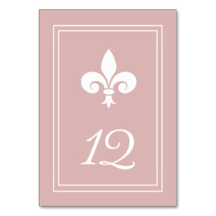 Dusty Roos Fleur de Lis Table Number Card Kaart