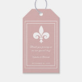 Dusty Roos Fleur de Lis Wedding Gift Labels Cadeaulabel (Voorkant)