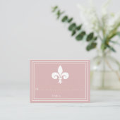 Dusty Roos Fleur de Lis Wedding Place Plaatskaartje (Staand voorkant)