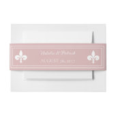 Dusty Roos Fleur de Lis Wedding Uitnodigingen Wikkel (Voorkant Voorbeeld)