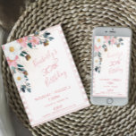 Dusty Roos Floral 30th Birthday Invitation Kaart<br><div class="desc">Een ,  stoffige roos bloedige verjaardagsuitnodiging die met slechts een paar kliks kan worden aangepast.</div>