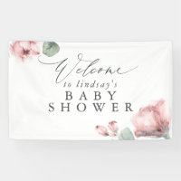 Dusty Roos Floral Baby of Vrijgezellenfeest Welkom