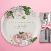 Dusty Roos  Floral Birthday Papieren Bordje