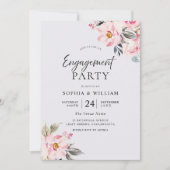 Dusty Roos Floral Blush Pink Engagement Party Kaart (Voorkant)