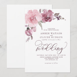 Dusty Roos Floral Blush Pink Pastel Flower Weddens Kaart