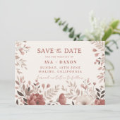 Dusty Roos Floral Blush Wedding Save The Date (Staand voorkant)
