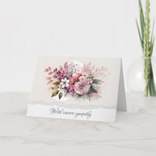 Dusty Roos Floral Bouquet Kaart (Voorkant)