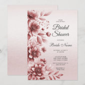 Dusty Roos Floral Bridal Shower Kaart (Voorkant / Achterkant)