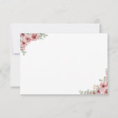 Dusty Roos Floral Chic Script Heart Kindly Reply RSVP Kaartje (Achterkant)