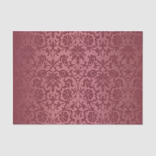 Dusty Roos Floral Damask Tissuepapier (Voorkant)