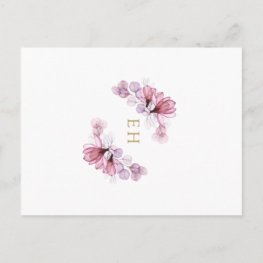 Dusty Roos Floral Eerste Heilige Communie Uitnodig Briefkaart (Achterkant)