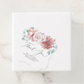 Dusty Roos Floral Elegant Dank u Bedankjes Labels (In situ)