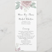 Dusty Roos Floral Elegant Flower Ceremony Programm Programmakaart (Voorkant)