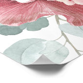 Dusty Roos Floral Elegant Greenery Wedding Welkom Poster (Hoek)