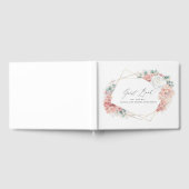 Dusty Roos Floral Elegant Peach Wedding Gastenboek (Volledig)