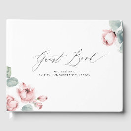 Dusty Roos Floral Elegant Wedding Gastenboek