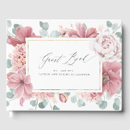 Dusty Roos Floral Elegant Wedding Gastenboek