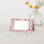 Dusty Roos Floral Elegant Wedding Plaatskaartje (Voorkant)